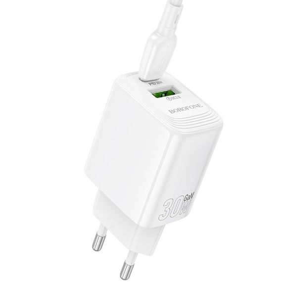МЗП Borofone BN29 Fuente PD30W+QC3.0 (1USB-A/1C) White | Зображення 2