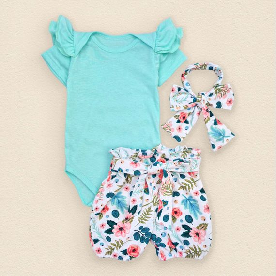 Комплект боди шорты для девочки Floral