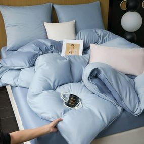 Постільна білизна двоспальна Colorful Home Ранфорс 20420 180х220 см блакитна