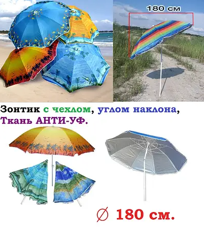 Пляжна парасолька Best 11 посилена з нахилом 1.8M 19*22