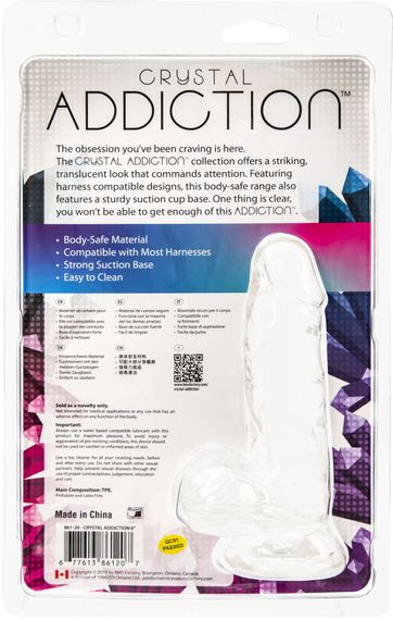 Прозорий фалоімітатор на присосці ADDICTION — Clear Dildo with Balls 6″, віброкуля в подарунок | Зображення 4