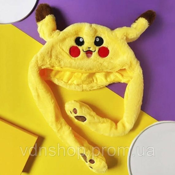 Шапка з рухомими вухами, Шапки що світяться, шапка з рухомими вушками пікачу пікачу що світиться QU-86