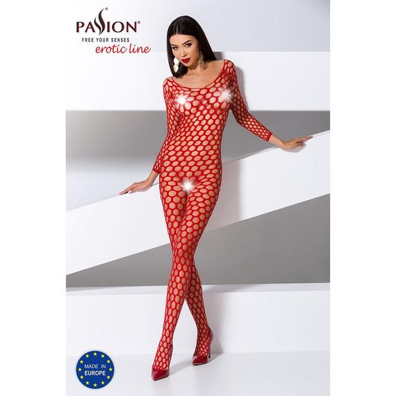 Бодістокінг з крупною сіткою Passion BS077 red | Зображення 1