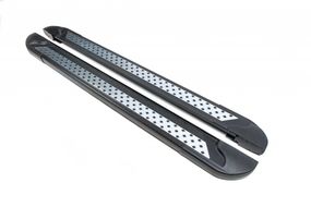 Боковые пороги Vision New Black (2 шт., алюминий) для Nissan Patrol Y62 2010-2024 гг