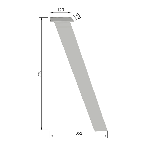 Ножка для стола из металла 352×120mm, H=730mm Золото | Зображення 5