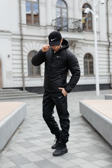 Комплект чоловічий: куртка Motion Nike чорна + штани "President" чорні. Барсетка у подарунок! (1728613757) | Зображення 1