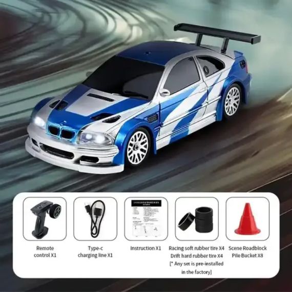 Машинка на радіоуправлінні Jiabaile Drift Car 1:43 – для дрифту, швидкість до 10 км/год синя | Зображення 1