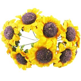 Декоративный подсолнух для творчества KV-735 пучок 10 штук