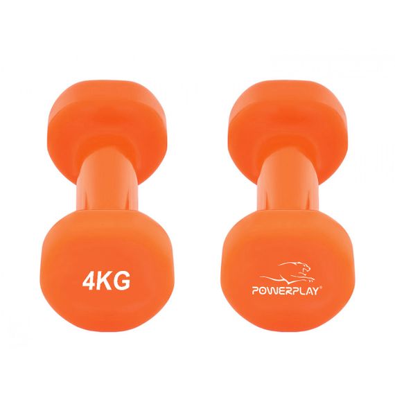 Гантелі вінілові PowerPlay 4125 Achilles 2*4 кг. Помаранчеві (пара - 2шт.) | Зображення 2
