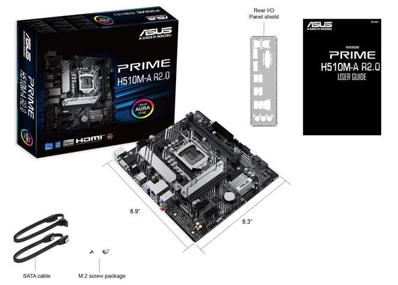 Материнcька плата ASUS  PRIME H510M-A R2.0 s1200 H470 2xDDR4 M.2 HDMI DP mATX (90MB1FP0-M0EAY0) | Зображення 1
