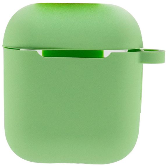 Силіконовий футляр New з карабіном для навушників Airpods 1/2 М'ятний/Mint | Зображення 1