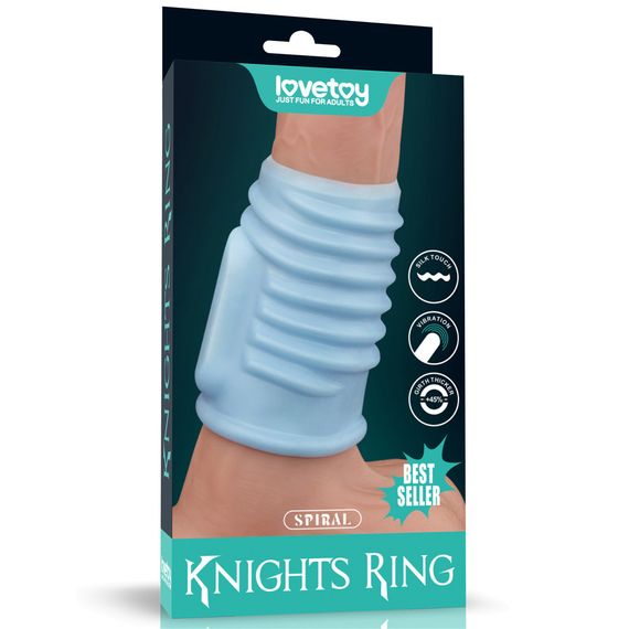 Насадка на член - Vibrating Spiral Knights Ring Blue sexstyle