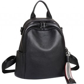 Шкіряний жіночий рюкзак міський чорний Olivia Leather 6711