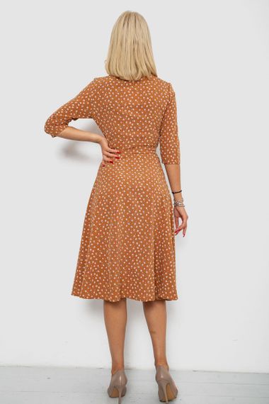 Платье софт с принтом, цвет коричневый, 230R1011-5 | Зображення 3