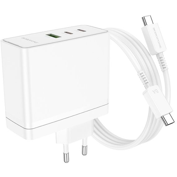 МЗП Borofone BN11 Imperial PD100W+QC3.0 (1USB-A/2C) + кабель Type-C to Type-C White | Зображення 5