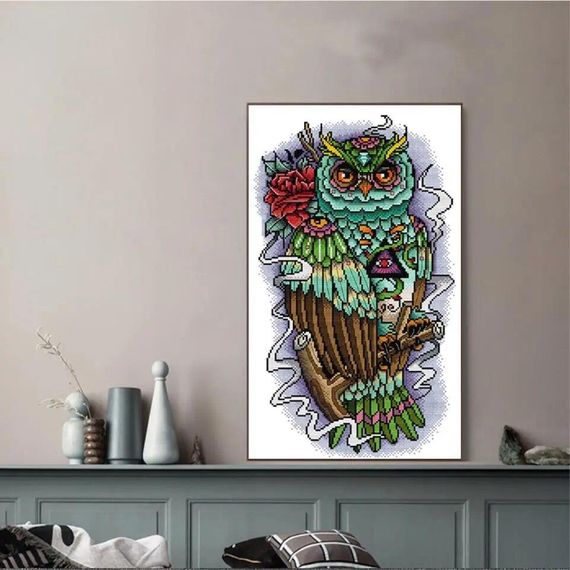 Набор для вышивания по нанесённой на канву схеме "Owl 15". AIDA 14CT printed 31*47 см | Зображення 9