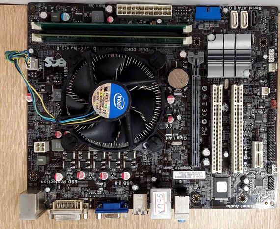 Комплект: материнская плата Elitegroup B75H2-M3 (rev 1.0) / LGA1155 / Intel Core i3-3240 (2 (4) ядра по 3.4 GHz) / 8 GB DDR3 / Intel HD Graphics 2500 + Кулер б/у | Зображення 1