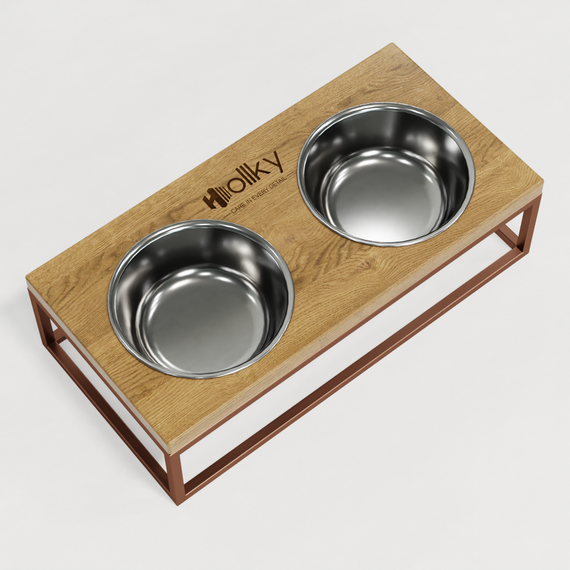 Миски на подставке для средних собак и больших котов Hollky Base M (2 × 0,95 л) BM-422110-GLNT | Зображення 6