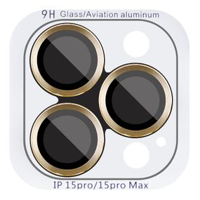 Захисне скло Metal Classic на камеру (у упак.) для Apple iPhone 15 Pro (6.1") / 15 Pro Max (6.7") Золотий / Gold