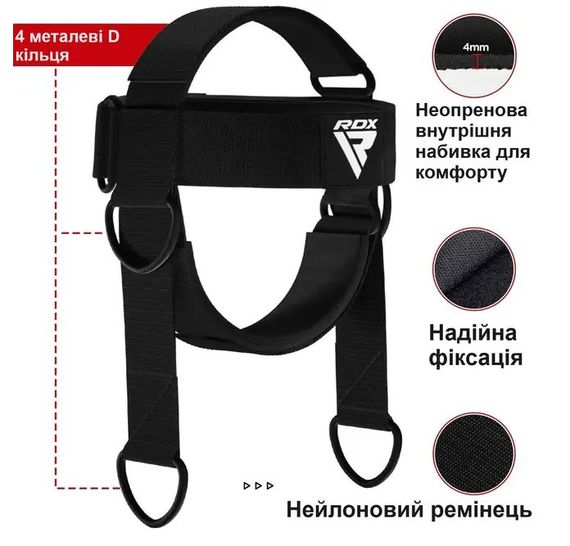 Тяга для шиї RDX H2 Neck Harness Black Plus (WAN-H2B+) | Зображення 1