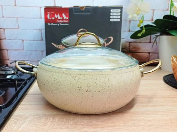 Кастрюля O.M.S. Collection 3141 с гранитным покрытием с крышкой 18 см 2 л Слоновая кость (Турция) | Зображення 7