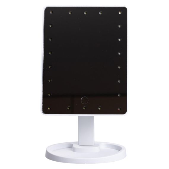 Настільне дзеркало з підсвічуванням 22 LED для макіяжу 21х16 см прямокутне на ніжці USB Біле HP-10-4AW | Зображення 2