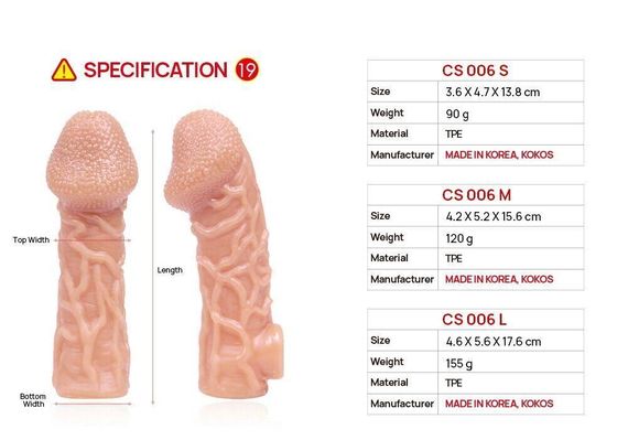 Насадка на член Kokos Cock Sleeve CS 006 S (м'яте паковання!!!) Sex Aura | Зображення 7