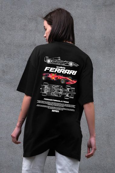 Оверсайз Футболка Without З Принтом Ferrari Black | Зображення 2