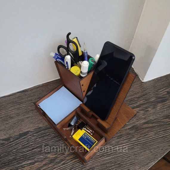 Органайзер офисный настольный для канцелярии с подставкой для телефона | Зображення 3