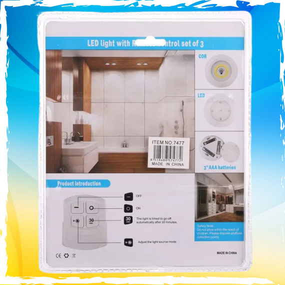 Набор LED лампы с пультом. дистанционный фонарик. лампы на батарейках | Зображення 2