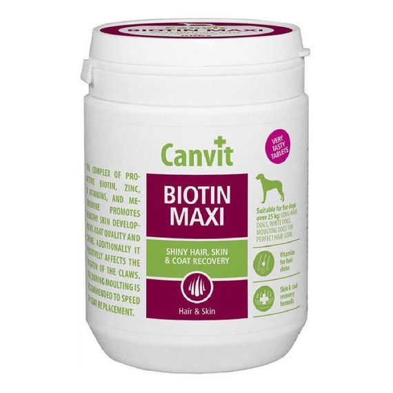Canvit Biotin Maxi For Dogs вітаміни для здоров'я шкіри та вовни у великих собак, 500 гр
