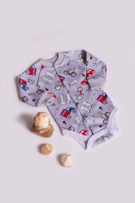 Боді з довгим рукавом інтерлок принт Лондон