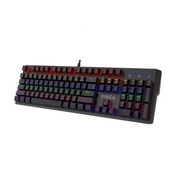 Клавіатура Vinga KBGM160 LED Outemu Blue USB Black (KBGM160 Black) | Зображення 1