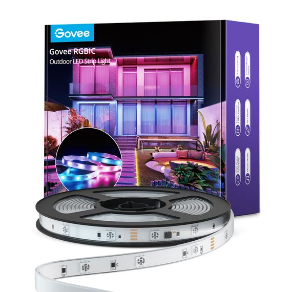 Стрічка світлодіодна Govee  розумна H6172 Phantasy Outdoor LED RGBIC Strip Lights 10м Білий (H61723D1) | Зображення 1