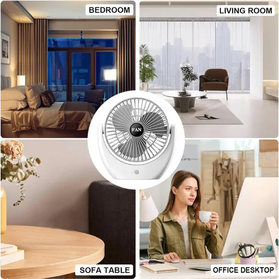 Портативний вентилятор настільний міні ручний Portable Fan AND, акумуляторний вентилятор для офісу та дому | Зображення 7