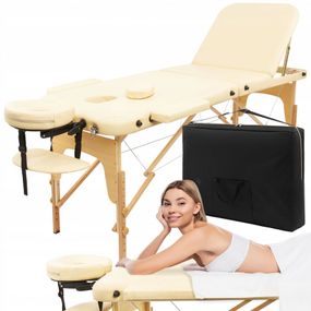 Масажний стіл складаний 4FIZJO Massage Table+ Wood W60 Beige TABLE+W60BEIGE (P-5907739318367)