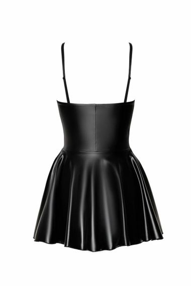 Сукня Noir Handmade F308 Dreamer, S, міні, під латекс, відкриті плечі, спідниця кльош, блискавка спереду Sex Aura | Зображення 5