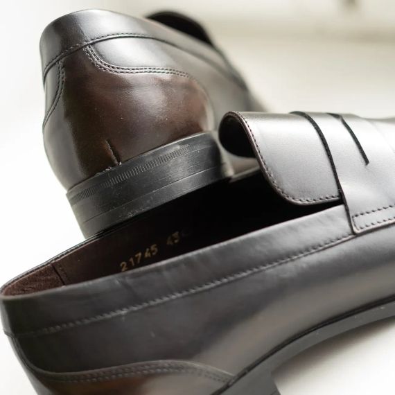 Шкіряні туфлі лофери, коричневі 44 розмір | Зображення 4