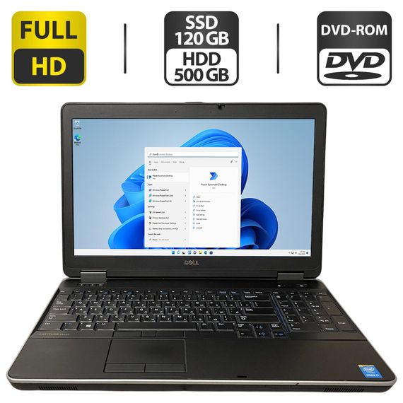 Ноутбук Dell Latitude E6540 / 15.6" (1920x1080) IPS / Intel Core i7-4610M (2 (4) ядра по 3.0 - 3.7 GHz) / 16 GB DDR3 / 120 GB SSD + 500 GB HDD / Intel HD Graphics 4600 / DVD-ROM б/у