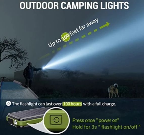 Power Bank, 26800 мА·год, бездротова зарядка, 2 вбудовані кабелі з аварійним заради | Зображення 8