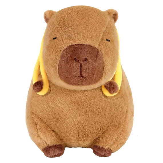 Плюшева капібара з рюкзаком у формі бджоли 29.5 см — іграшка для сну, ігор та інтер'єру, м'який гіпоалергенний подарунок | Зображення 1