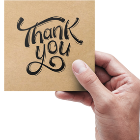 Этикетка самоклеящаяся крафт "Thank You 07" 100x100 мм, 100 шт, Viskom