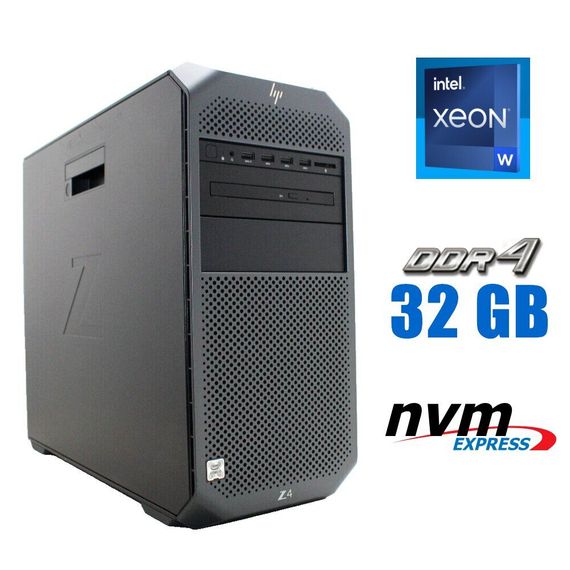 Рабочая станция HP Z4 G4 Workstation Tower / Intel Xeon W-2123 (4 (8) ядра по 3.6 - 3.9 GHz) / 32 GB DDR4 / 256 GB SSD M.2 / no video card / DVD-ROM б/у