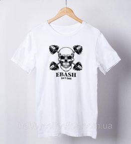 Футболка жіноча із принтом "EBASH" біла