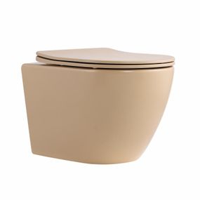 Унитаз подвесной Robin Ultra Quiet 490×365×325 мм, Beige, с сиденьем Slim Duroplast / Soft-close / Quick Release QT13332381АSSB
