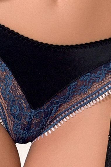 Комплект білизни Passion Exclusive GISELE SET L/XL, black, ліф, трусики з пажами Sex Aura | Зображення 2