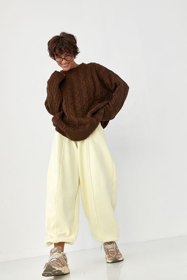 Жіночі теплі спортивні штани - лимонний цвет, M (є розміри) | Зображення 2