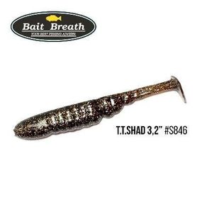 Силіконова приманка, Їстівний силікон Bait Breath T.T.Shad 3,2" (7 шт) (S846 Green pumpkin/Silver)