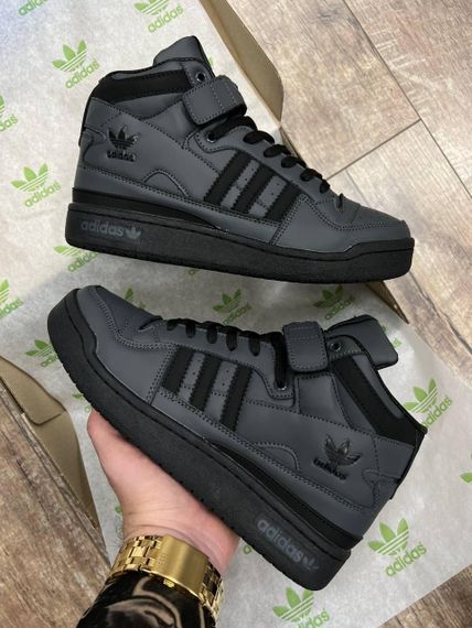 Чоловічі кросівки A-d-i-das Forum 84 High Dark Grey Black весна / літо / осінь | Зображення 8