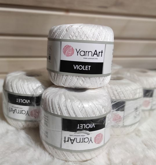 Пряжа YarnArt Violet номер кольору 003-white бавовна пряжа ярнарт віолет | Зображення 2